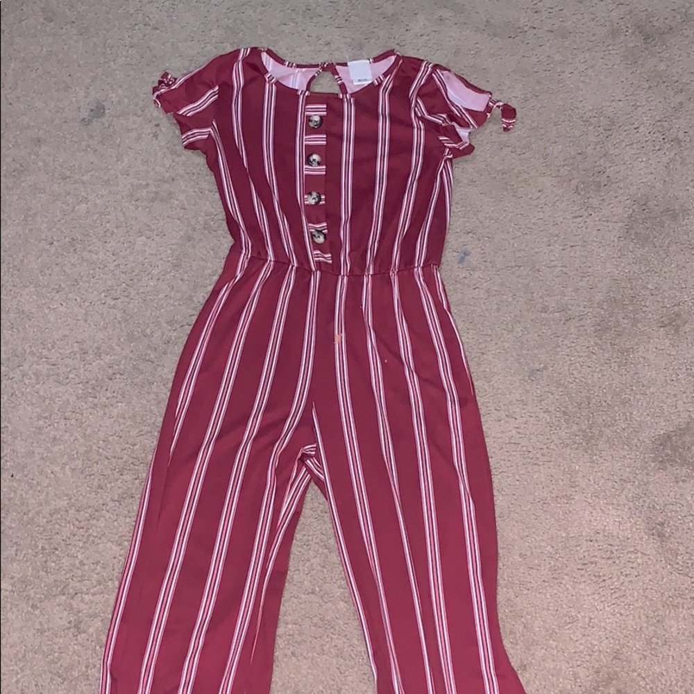 Red striped one piece